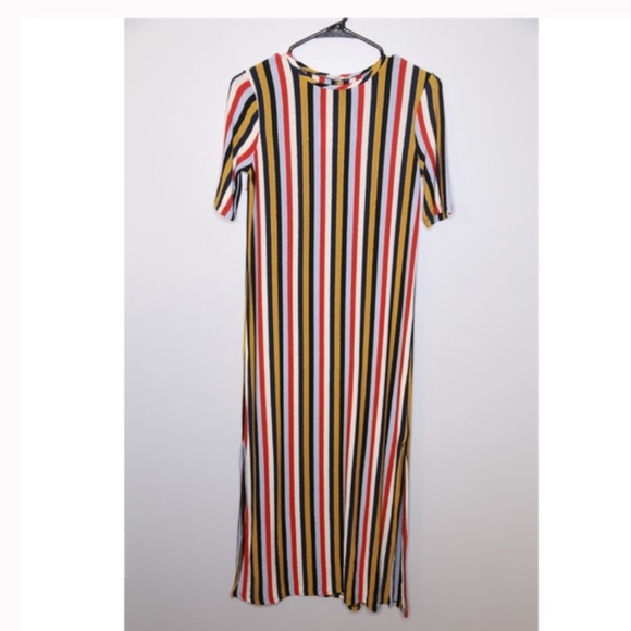 ZARA Stripe Maxi Shift dress Sz. Medium - Picture 8 of 10